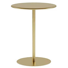 ALMLWIAJ Nightstand, Round Coffee Table Dining Table for Indoor Outdoor Bistro Metal Iron with Sturdy Base Ideal for Garden Dining Room Home Bar (Gold 70x72cm)
