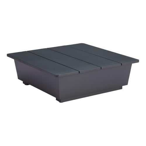 HomeRoots 668539 32 in. Gray Aluminum Square Outdoor Coffee Table