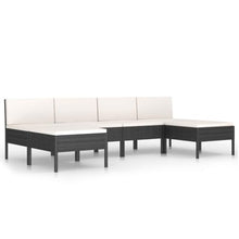 MNISDFL 6 Piece Patio Lounge Set with Cushions PE Rattan Black