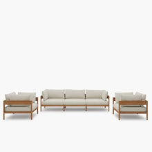 Acanva Vento Outdoor Patio Furniture Set, Couch + 2 x Armchairs