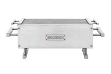 SHICHIRIN Yakitori Charcoal Grill, Stainless Steel Tabletop Hibachi BBQ Grill with Refractory Brick, Portable Indoor Outdoor BBQ Grill for Home, Patio, Camping, Restaurant, 23 x 9.5 x 8.3 Inch