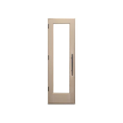PROSAUNAS Prehung Solid Wood Sauna Door with Insulated Glass, Douglas Fir Sauna Door, Hemlock Jamb, Dual-Pane Insulated Glass, 25.5" x 81.5" (Door Hinged On - Left Side)