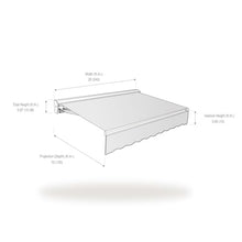 Awntech 20' Destin Right Motor (20' x 10') Retractable Patio Awning, Gray/White Stripe