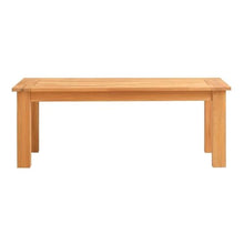 Afuera Living Outdoor Teak Wood Coffee Table, 48 x 24 x 18 in, Natural Oil Finish, Sustainable Plantation Teak, Chunky Base for Stability, Rectangular Patio Table for Drinks and Snacks