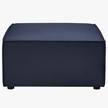 Modway Saybrook Outdoor Patio Upholstered Sectional Sofa Ottoman in Navy