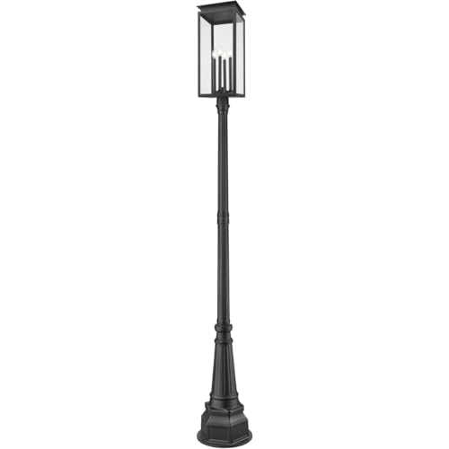 Z-Lite 5018PHBR-564P-BK Nova - 4 Light Outdoor Post Mount-109.5 Inch Tall and 14.25 Inch Wide