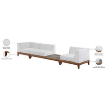 Meridian Furniture 389White-S125 Rio Collection Modern | Contemporary Outdoor Patio Off White Resilient Water Resisting Fabric Modular Sofa with Durable Acacia Wood Frame