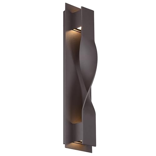 Modern Forms Twist LED Indoor or Outdoor Wall Light 3000K in Bronze