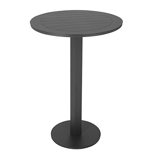 BenJara BM287741 43 in. Keli Aluminum Foldable Design Outdoor Bar Table Smooth Gray