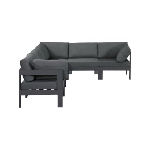 Outdoor Escape Gray Fabric Outdoor Patio Modular Sectional, Weather-Resistant Upholstery, Comfortable Back Height, Easy-to-Clean Material