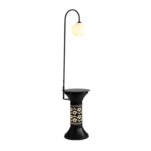 ZHONGCHENGWU Floor Lamp Modern Floor Lamp with Side Table & USB Charging Port for Bedroom, Living Room(Black)