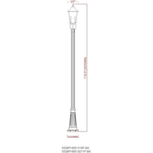 Z-Lite Gannon 3 Light 121" Tall Post Light Black
