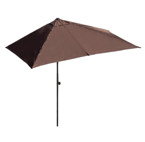 EUQKKWLOY Outdoor Rectangular Patio Umbrella, Beach Canopy, Half Parasol, Garden Shade, UV Protection, Lightweight, No Base Required, White 250x130cm
