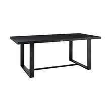Armen Living Felicia Outdoor Patio 7-Piece Dining Table Set Aluminum Grey Rope Cushions Black