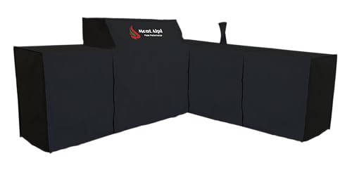 Mont Alpi Cover for 94" W x 88" D Original Deluxe Black 805 Series L-Shaped Outdoor Kitchen with Beverage Center - MAi805-90BEV / MAi805-D90BEV / MAi805-BSS90BEV / MAi805-D90BEVFC / MAi805-BSS90BEVFC