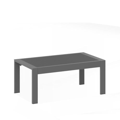 Seeheool Outdoor Coffee Table with Metal Frame for Patio Backyard Garden Pool Porch Lawn 43" x 24" x 16" Gray