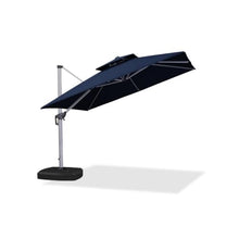 OROTLECT 120'' Square Cantilever Umbrella With Wheeled Base,Navy