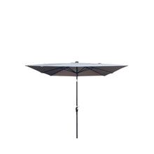 Square 2.5X2.5M Outdoor Patio Umbrella Solar Powered LED Lighted Sun Shade Market Waterproof 8 Ribs with Crank and Cross Base for Garden Deck Backyard Outside Swimming Pool