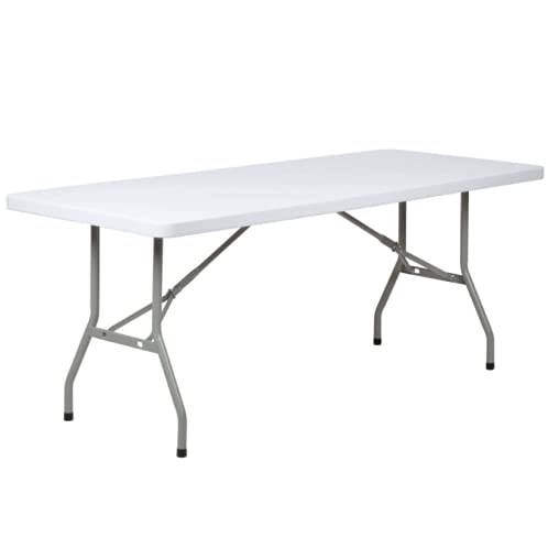 PRO&Family 5 Pack! 30" x 72" Heavy-Duty Granite White Plastic Folding Table. Folding Desk Bar Table Coffee Table Folding Camping Table Outdoor Bar Portable Table Foldable Table Bistro Table