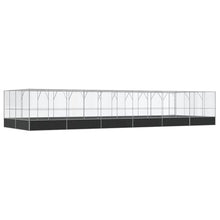 Makastle Bird Easy Assembly Aviary with Extension, 490.6" x 163" x 83.5", Silver and Anthracite, Galvanized Steel, Outdoor, 1-Level