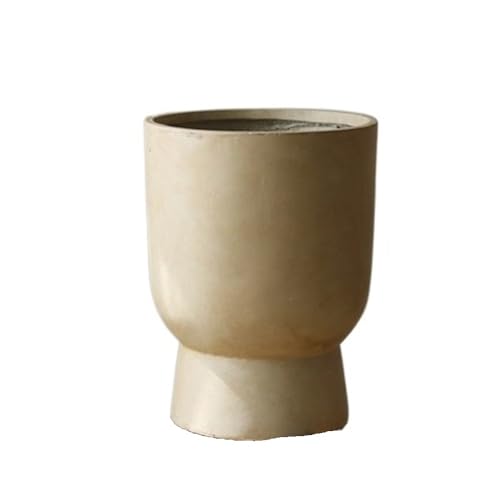 WOAITIANTIAN Flower Pots Cement Goblet Shape Planters Large Simple Solid Color Green Plants Floriculture Flower Pots(Brown,Large)