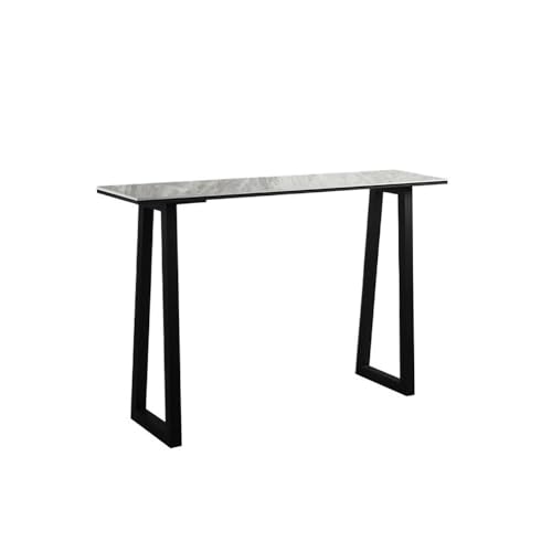 HYgloF 200cm Simple Long Bar Table with Metal Frame Rectangular High Top for Kitchen & Dining, Living Room Bar Table with Storage(Gris)