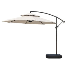 GYYDXXFC Outdoor Sunshade Umbrella, Table Market Umbrella, With Push Button Tilt And Crank, With Base For Garden, Deck, Backyard, Pool(White,3.0m/9.8ft)