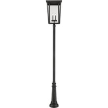 Z-Lite 4 Light Outdoor Post Mounted Fixture 571PHXXLR-511P-BK