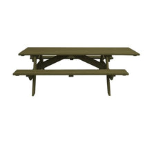Keystone Amish Co. 94" Heavy Duty Pressure Treated Pine ADA Compliant Park Picnic Table, Wheelchair Accessible Outdoor Wooden Table, Made in USA (No Umbrella Hole, Linden Leaf Stain)