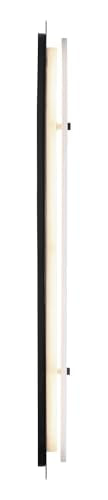 Eurofase Tramore 1-Light LED Outdoor Wall Sconce – 38" Powder Coat Black Art Deco Exterior Wall Light, Alabaster Shade, Wet-Rated for Porch, Patio & Entryway