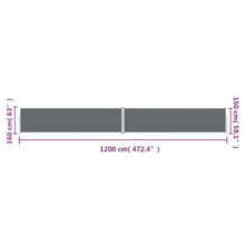 QZZCED Side Awning Anthracite Fabric (100% polyester) with PU coating Retractable Side Awning for Patio and Balcony, Adjustable Sun Shade with UV Protection