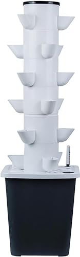 BTURYT Indoor Hydroponic Growing Tower Growing Vertical Growing Tower 6 Layers 18 Plant Sites with Pump and Mobile Water Tank Adapter