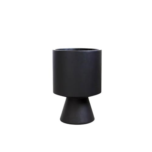 Xilin-872 Flower Pot Black Floor Cement Planter Creative Tall Large Indoor Garden Pots(Black)