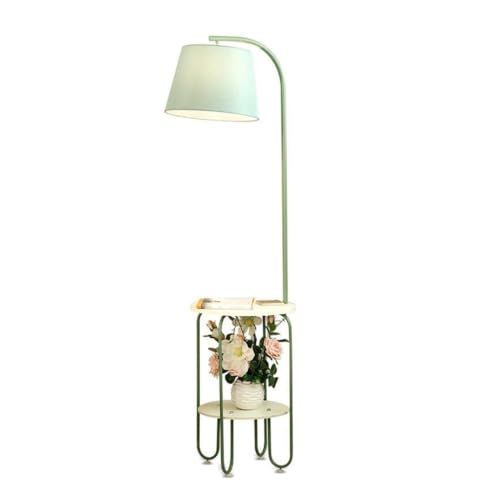 ZHONGCHENGWU Floor Lamp Floor Lamps End Table with Charging Station, Bedside Table with Lamp Attached, Small Side Table Lamp for Bedroom(Green)