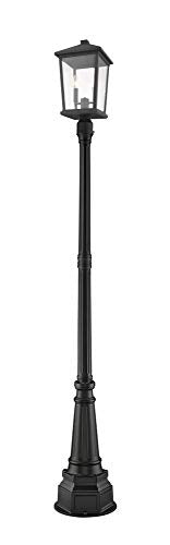 Z-Lite 568PHBR-564P-BK 2 Light Outdoor Post Mounted Fixture, Black