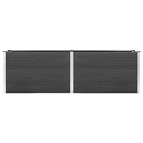 Garden Raised Bed WPC 78.7"x39.4"x35.8" Gray & Self-Watering Ceramic Flower Pot White/Black/Other
