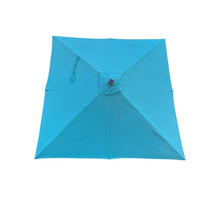 Square 2.5X2.5M Outdoor Patio Umbrella Solar Powered LED Lighted Sun Shade Market Waterproof 8 Ribs with Crank and Cross Base for Garden Deck Backyard Outside Swimming Pool