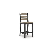 Signature Design by Ashley Moondance Contemporary Outdoor Weather Resistant Counter Table and 2 Bar Stools, Set of 3, Black & Light Brown