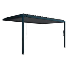Backyard Discovery Evanston 16'x10' Galvanized Steel Wall-Mounted Louvered Pergola Kit with Adjustable Roof, Shade, Rain Protection, High-Wind Rating, PowerPort, Gutter System for Outdoor Patio, Deck