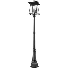 Z-Lite Rainer 6 Light 114" Tall Post Light Black