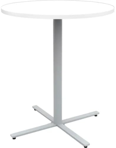 Safco Jurni 42" Round Bistro Table, White/Silver