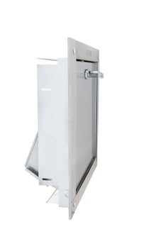 Universal ADA Compliant Stainless Steel Trash Chute Door - Bottom Hinged, 18"(H) X 18"(W), Self Closing, Fire Rated & UL Approved by Oswald Supply