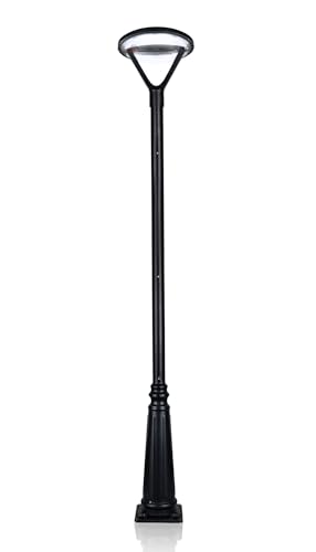 RuggedGrade 11ft Solar Light Pole - Torin Series Premium Steel Light Pole - Compatible with Solar Post-Top Lights - Outdoor Lighting Pole