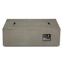 Real Flame Aegean 42in Rectangle Propane or Natural Gas Fire Pit Table, 50,000 BTU, Powder-Coated Steel, Push-Button Ignition, Lava Rock, Storage Cover, Stainless Steel Burner - Mist Gray