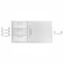 BBQGUYS 39-in Contempo/Traditional Stainless Steel Reversible Access Door & Triple Drawer Combo Signature - BBQ-DDC-39