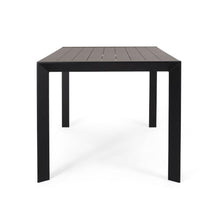 SRECELL Outdoor Rectangle Dining Table, Modern Aluminum Patio Table with Slat Top Design, 70 Inch Backyard Dining Furniture for Garden, Deck, Porch and Outdoor Entertaining