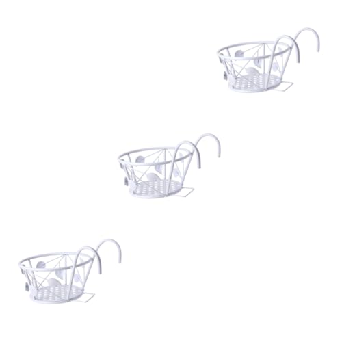 LUUYYI Plant standPcs Outdoor Hanging Planters Outdoor Plant Stand Garden Plant Basket Outdoor Planters Retro Flower Pot Holder Plant Display Rack Black Planter White