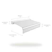 Awntech 14' Full Cassette Right Motor (14' x 10') Retractable Patio Awning, Sage