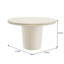 Outdoor Escape White Indoor Outdoor Concrete Round Dining Table for Patio, 48-Inch Diameter, Weather-Resistant, Sturdy Design, Perfect for Entertaining