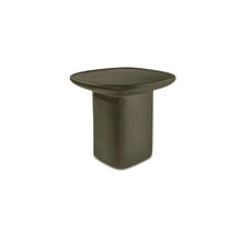 NADAAL STUDIOS Henric Outdoor Side Table, Pedestal Concrete with Seamless Rounded Edge Deep Green